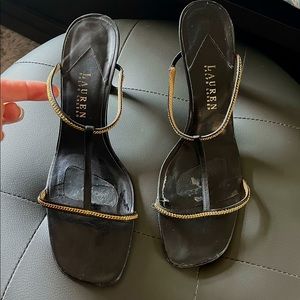 Lauren by Ralph Lauren Black Strappy Sandals